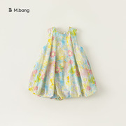 babycity童装女童裙子夏季涂鸦印花无袖花苞裙童连衣裙xq23129