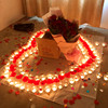 蜡烛浪漫心形爱心玫瑰创意路引，套餐生日表白求婚道具布置装饰