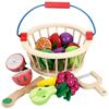 儿童水果玩具蔬菜切乐宝宝过家家厨房木制磁性仿真套装家过看幼比