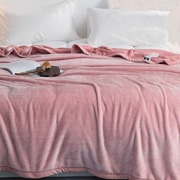 出口日本高档纯色云貂绒毛毯加厚保暖双面绒毯，床单加大沙发盖毯子
