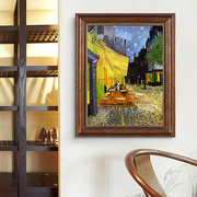 梵高星空装饰画欧式油画，客厅餐厅世界，名画玄关走廊竖版背景墙挂画