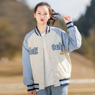 初中生大童春季棒球服休闲外套洋气大童高中学生15-17岁女孩夹克