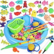 磁性钓鱼玩具戏水池套餐家用广场摆摊大号儿童益智玩具超值套装