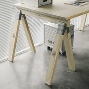 loft餐桌办公桌实木架咖啡，日式设计工作台桌子，美式复古工业家具
