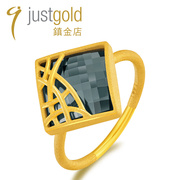 justgold鎮金店，派对女王足金黄金戒指1727271y