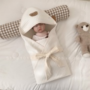 初生婴儿包被薄款宝宝冬季加厚纯棉卡通外出抱被毯防惊跳待产包
