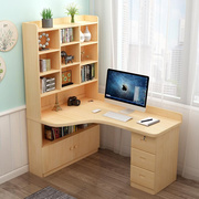 定制实木转角书桌书架，小户型书柜组合柜，一体简约写字台卧室电脑台