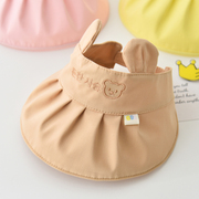 婴儿帽子夏季空顶帽男女宝宝遮阳帽大檐遮阳挡光婴幼儿童太阳凉帽