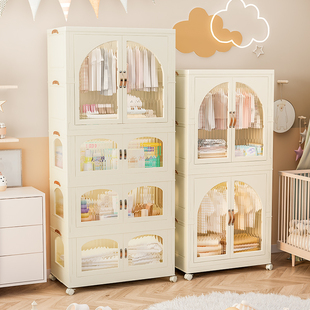 宝宝衣柜免安装儿童衣服整理箱婴儿小衣橱塑料家用简易收纳储物柜