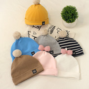 婴儿帽子男童纯棉春秋宝宝婴儿，单层薄款儿童帽，女童套头帽冬季保暖