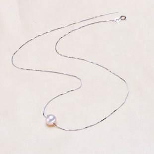 diy配件s925纯银，意大利盒子链带针专用穿心珍珠银项链串路路通