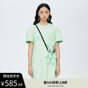 REVAN芮范夏季设计师款萌趣玩偶绿色连衣裙O31101195