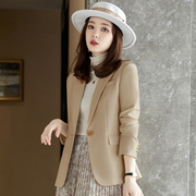 米色西装外套女春秋季韩版英伦风高级感小个子短款西服上衣女