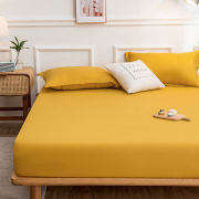素色床笠单件18m床罩全包床单，席梦思床垫保护罩防滑床套素蓝色