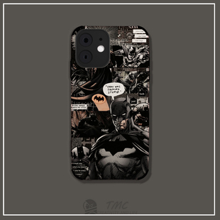 漫画风蝙蝠侠dc手机壳适用于小米12苹果14promax华为nova10iqoo9卡通iphone13mini荣耀70红米k50至尊版全包