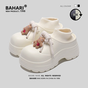 BAHARI毛绒可爱卡通棉鞋女款加绒外穿冬季2023厚底防水棉拖鞋