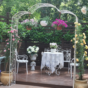 庭院铁艺拱门爬藤架子阳台，葡萄蔷薇月季，牵引拱形攀爬花架支架创意