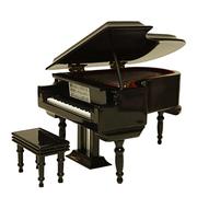 大尺寸钢琴模型摆件黑白色刻字.木质八音盒钢琴音乐盒创意生日礼