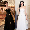 越南小众品牌LEGER 2023年夏季女神气质高雅水钻抹胸长裙