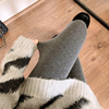秋冬季加绒加厚烟灰色连裤袜保暖咖啡色打底裤袜女条纹显瘦黑丝袜