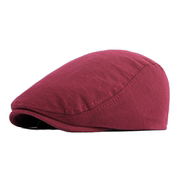 春秋季男女士贝雷帽封口光板，酒红色针织韩版前进帽英伦复古鸭舌帽