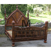 美式实木雕花床复古深色，双人床古典1.8欧式床雕花实木卧室双人床