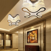 来图定制水晶f吊灯吸顶酒店大堂宴会圆形工程灯具长方形大厅造型
