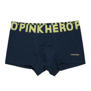 pinkhero男士平角内裤运动长款中腰舒适一片式，棉质透气大码四角裤