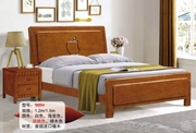 实木床1.2米1.5米木床家具双人床海棠色原木色大床