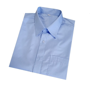 定制夏装工衣浅蓝色短袖男装衬衫，白色长袖女式衬衣工厂车间工作服