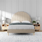 北欧布艺床现代简约1.5米小户型婚床双人床主次卧圆弧形轻可定制