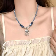 新中式民族风手工编织平安锁项链，女小众设计感复古藏式锁骨链颈链
