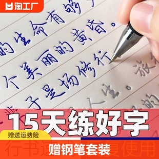 行楷成年字帖成人练字帖男女生硬笔字体临摹字帖反复使用练字板学生速成凹槽练字本大气钢笔练字高中大学生专用行书楷书练字帖成人