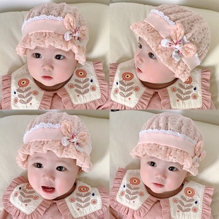 婴儿帽子春夏季薄款女宝宝，公主遮阳帽可爱超萌透气防晒女童渔夫帽