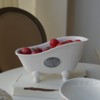 法式乡村出品单白色(单白色)陶瓷镶铁片大号，浴缸造型收纳架多功能收纳盒