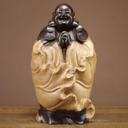 黑檀木雕弥勒佛像，摆件恭喜发财笑佛实木家居客厅，饰品红木工艺