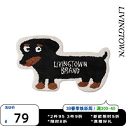 livingtown卡通可爱腊肠狗，吸水浴室地垫卧室进门脚垫，浴室吸水地毯