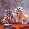 中国风提线狮子汉服拍摄道具，儿童木偶狮广东南狮王送老外