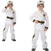 万圣节儿童服装cosplay海军交警表演服舞台角色扮演小警服演出服