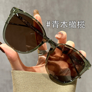 大框橄榄色墨镜女2024偏光太阳镜防晒夏季眼镜配度数防紫外线