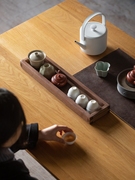 黑胡桃木实木盒子长条形复古风日式客厅茶桌软装燕尾榫榫卯收纳盒