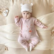 婴儿纯棉连体衣春秋宝宝，哈衣男女童卡通长袖爬服套装，幼儿四季衣服