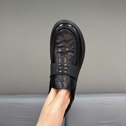 7738-46广州时尚高端商务休闲一脚蹬软底，豆豆鞋懒人头层牛皮皮鞋