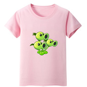 植物大战僵尸2 纯棉圆领短袖T恤中大小儿童 亲子装一家三四口半袖