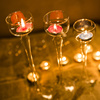手工制作玻璃烛台欧式水晶，高脚烛台浪漫晚餐，摆件玻璃工艺品