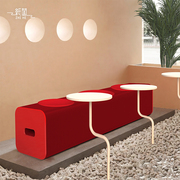 纸阖折叠伸缩凳风琴凳红色长凳客厅卧室家用凳子创意家具简约时尚