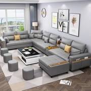 布艺沙发大小户型客厅简约现代家具套装组合北欧免洗科技布沙发(布沙发)