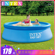 intex儿童游泳池超大家庭，充气水池加厚成人加高别墅，戏水池大水池