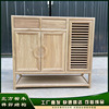 新中式实木玄关柜门厅柜置物架现代储物柜子白胚简约老榆木餐边柜