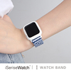 iserisewatch适用iwatch6表带applewatch5代尼龙表带苹果手表，7表带se84编织41454440创意潮潮透气夏